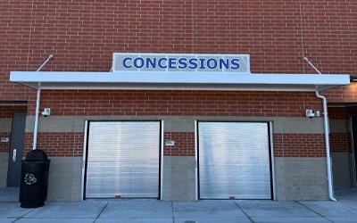 commercial awnings indianapolis concessions stand canopy exterior building installation