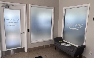 Aspen Lakes frosted window vinyl