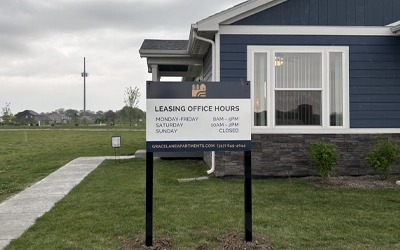 Leasing office hours sign